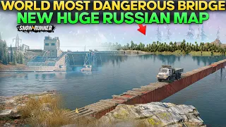 World Most Dangerous Bridge in SnowRunner New Huge Russian Map