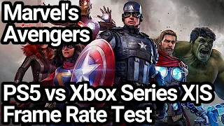 Marvel's Avengers PS5 vs Xbox Series X vs Xbox Series S Frame Rate Comparison