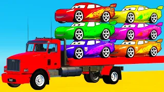 Red Cars Rescue! Spiderman & Superheroes Cars Transportation Fails - GTA 5 Mods