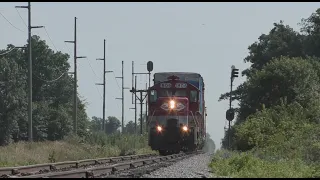 RJ Corman by the NKP bracket signal at Buckland and CF&E 3023 in Van Wert
