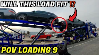 POV LOADING 9 CARS ON COTTRELL TRAILER AUTOHAULER (GoPro)