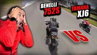 🛑🔥YAMAHA XJ6 🆚 BENELLI 752S🔥🛑 Fullgass Drag Race Cuarto de milla #fullgass #batallas