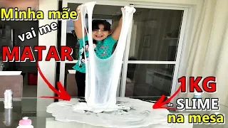 FAZENDO 1KG DE SLIME DIRETO NA MESA   EDUARDA FERRÃO