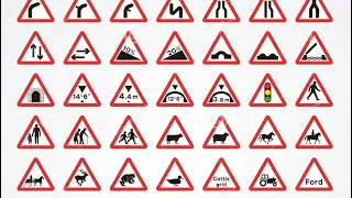 Traffic signs or road signs #theorytest 🇬🇧 #red circle #red triangles #blue circle #highway code