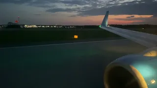 Pobeda Boeing 737-800 takeoff from Minsk National Airport