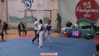 67kg QuarterFinal   Melisa Mızrak vs Neslihan Demirel (2017 Turkish Senyor TKD Championships)