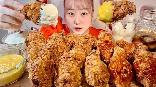 ASMR Korean Crispy Fried Chicken【English subtitles】【Mukbang/ Eating Sounds】