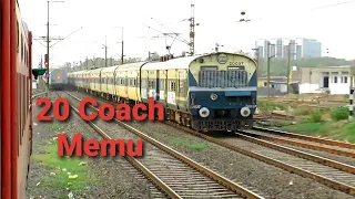 20 Coach MEMU Arriving At Udhna Junction | Surat Virar Memu | Indian Railway