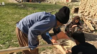 Nomadic Life in Iran: Making a Wooden Pitchfork