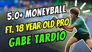 18 Year Old Pro Gabe Tardio in 5.0+ Moneyball Pickleball Tournament Playoff Match