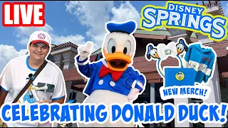 🔴Live: Celebrating Donald Duck's Birthday at Disney Springs! - New Merch - Disney World Livestream