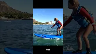 Hawaii: Little Surfer Girl || Kids Surfing Lessons Waikiki #shorts