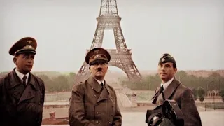 ww2: June 14, 1940. German troops parade in Paris. June 23 - Hitler in  Paris. (footage)