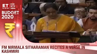 Budget 2020: FM Nirmala Sitharaman recites a verse in Kashmiri