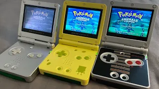 comparing Gameboy advance sp screens AGS 001 VS 101