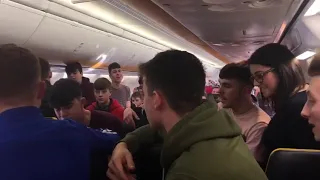 St Brendans College trad session on Ryanair flight