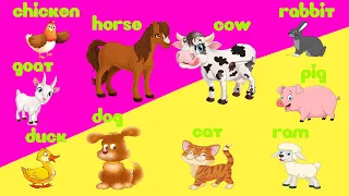Английский для детей | Учим животных на английском языке | Домашние животные для детей