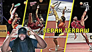 American React to Sepak Takraw ● 15 Crazy Skills in Sepaktakraw | HD