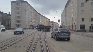 Helsingin raitiolinja 4 Munkkiniemi-Katajanokka-Munkkiniemi. Helsinki tramline 4. @hslhrt