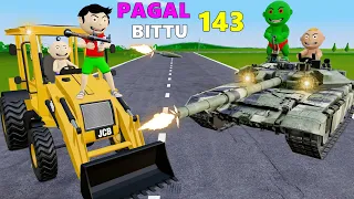 Pagal Bittu Sittu 143 | Jcb Wala Cartoon | Jcb Tractor | Gadi Wala Cartoon | Bittu Sittu Toons