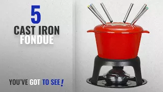 Best Cast Iron Fondue [2018]: VonShef Fondue Set with 6 Forks Stylish Cast Iron Porcelain Enamel