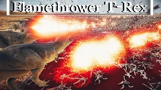 100 Flamethrower T-Rex Vs 2 Million Zombies | Ultimate Epic Battle Simulator 2 | UEBS 2