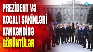 Prezident Xocalı sakinləri ilə Xankəndi şəhərini gəzdi - MÖHTƏŞƏM GÖRÜNTÜLƏR