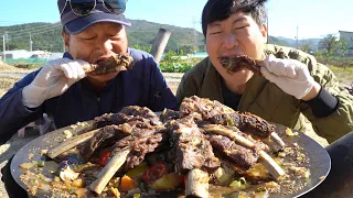 골프채 모양의 대왕 갈비찜 먹방! (Galbi-Jjim, Big size Braised Beef Ribs) 요리&먹방!! - Mukbang eating show