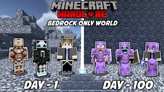 We Survived 100 Days in *BEDROCK* only World in Minecraft Hardcore |  @WishCraft  , @GameBeatYouTube