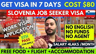 Slovenia country Work visa 2024 | Slovenia job seeker visa | No English | No funds | Slovenia visa