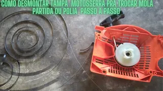 como enrolar a mola da partida motosserra importada