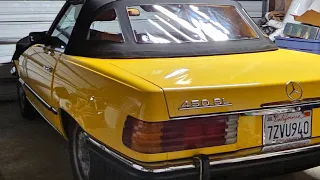 Mercedes Benz 450sl R107 soft top convertible installation