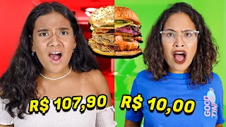 O HAMBURGUER MAIS CARO DA NOSSA VIDA - CARO VS BARATO! - JULIANA BALTAR