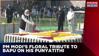 Prime Minister Narendra Modi Visited Rajghat On Mahatma Gandhi's Death Anniversary