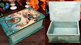 DIY /Vintage Box Book from recycle cardboard /CARDBOARD BOXES CRAFTS