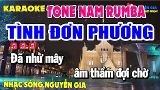 Karaoke Tình Đơn Phương 3 Tone Nam | Nhạc Sống  RUMBA // KARAOKE NGUYỄN GIA MỸ QUÝ