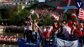 Barge and historic Athletic party through the streets of Bilbao I THE CUP I La Vanguardia