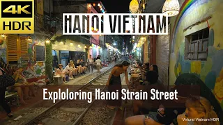 Night Walk in Hanoi Vietnam - Exploloring Hanoi Strain Street 2023 | 4K HDR Captions