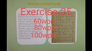 Pitman shorthand dictation Exercise 25 in 60wpm, 80wpm, 100wpm