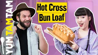 Hot Cross Bun Loaf selber machen // Osterrezept mit Rosinen