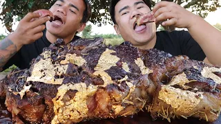 OUTDOOR COOKING | 24K GOLD RIBEYE STEAK MUKBANG (HD)