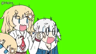 Amelia & Gura react to [Green Screen] and runs away〖Amelia Watson & Gawr Gura Animated〗