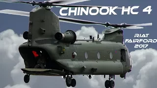 4Kᵁᴴᴰ  4K UHD  Boeing Chinook HC 4 no18 Sqaudron RAF Odiham AIRSHOW  Fairford  RIAT 2017