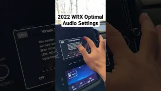 2022 WRX Optimal Audio Settings #subaru #wrx #2022wrx #budget #diy #shorts #caraudio