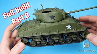 Tamiya 1/35 M4A3E8 ‘Easy Eight’ Sherman Tank, Full Build, Part 2