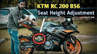 KTM RC 200 BS6 SEAT HEIGHT ADJUSTMENT | Adjust In All Ktm Bikes | Short Height Problem Solved .