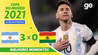 ARGENTINA 3 X 0 BOLÍVIA | MELHORES MOMENTOS | 10ª RODADA ELIMINATÓRIAS DA COPA | ge.globo