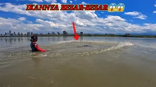 MERINDING PAS KETEMU GEROMBOLAN IKAN BESAR,MENJALA IKAN DISUNGAI BESAR/NET FISHING 4K