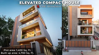 This #1400 Sq Ft Elevated Compact House is the unique example of Going Beyond The Limitations..!!