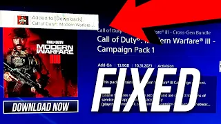 HOW TO FIX CONTENT CANNOT BE SELECTED MW3 SOLUTION PS4 PS5 WORKING CAMPAIGN MULTIPLAYER ZOMBIES